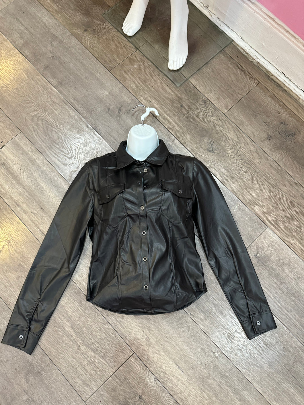 Leather Long sleeve top