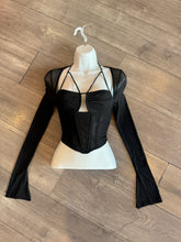 Load image into Gallery viewer, “Bliss” Black mesh top
