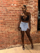 Load image into Gallery viewer, Denim split mini skirt
